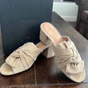 HALOGEN Farrah Taupe Suede Heeled Sandal